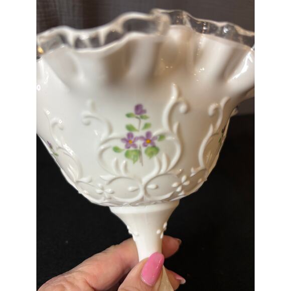 Fenton Silver Crest Spanish Lace Candy Compote Dish - Picture 4 of 5